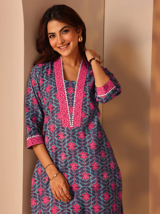 Indigo & Rose Floral Kurta Set-serann
