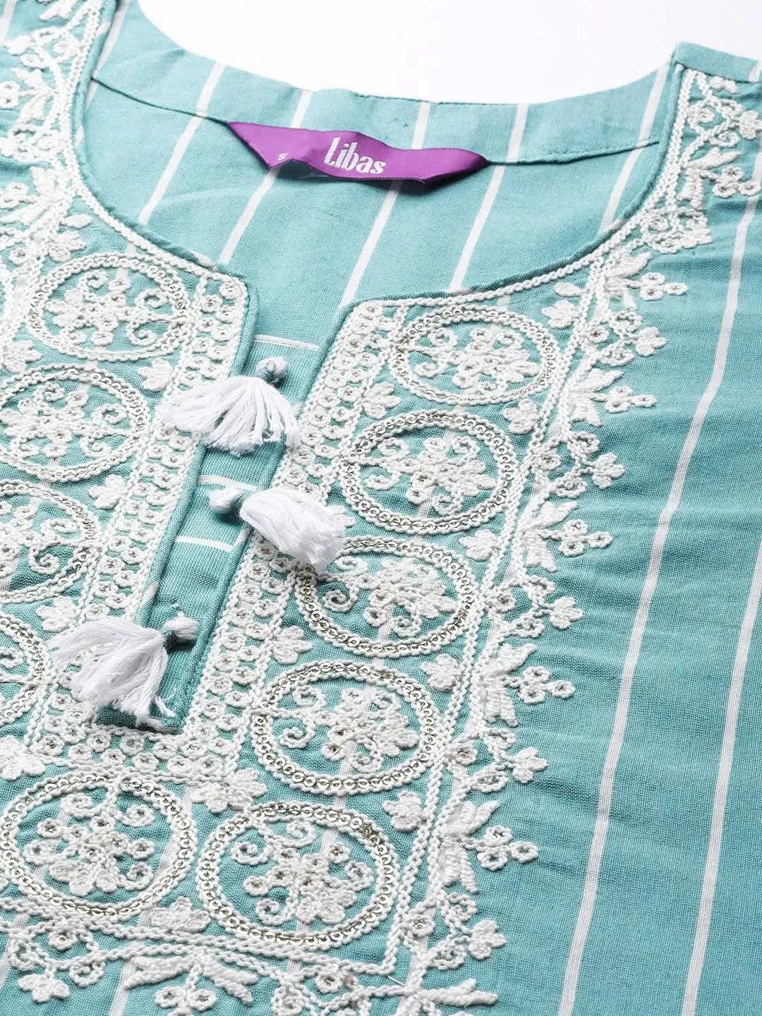 blue-embroidered-cotton-straight-kurta-serann