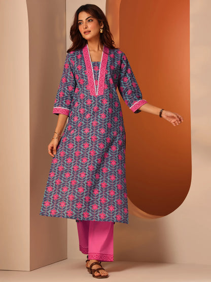Indigo & Rose Floral Kurta Set-serann