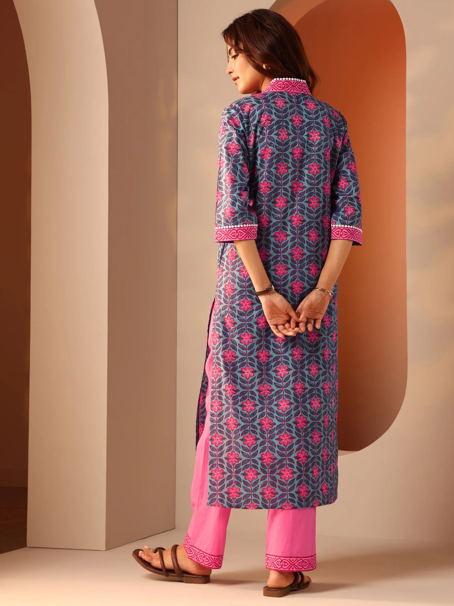 Indigo & Rose Floral Kurta Set-serann