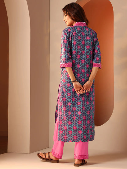 Indigo & Rose Floral Kurta Set-serann
