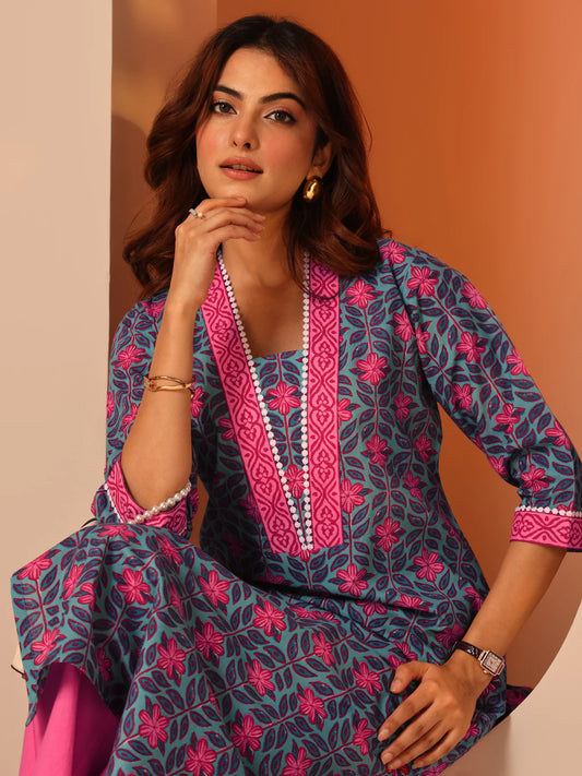 Indigo & Rose Floral Kurta Set-serann