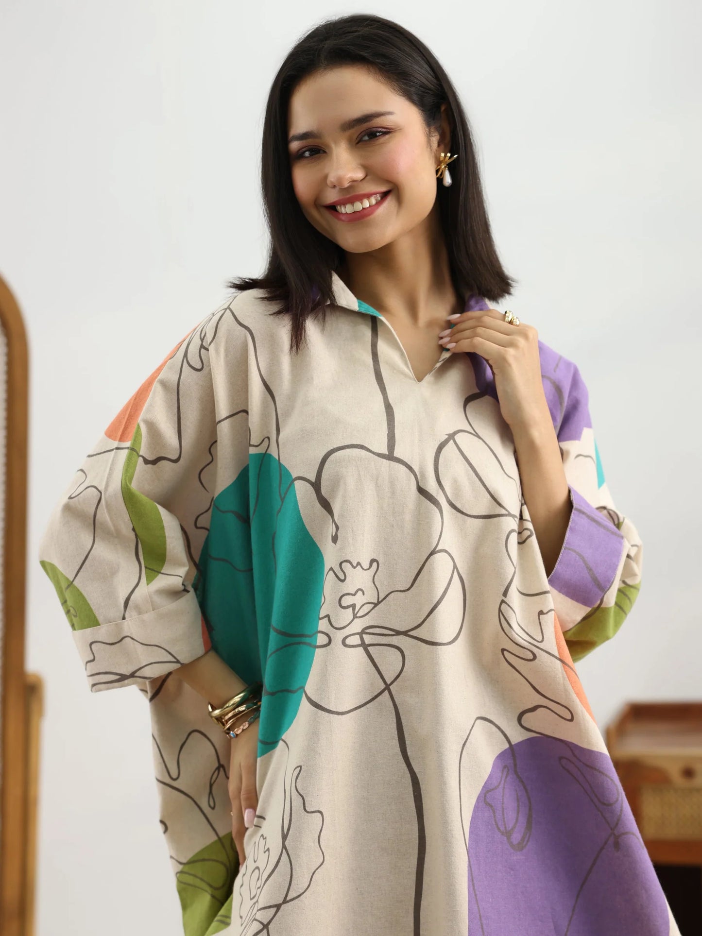 Sunlit Blossom Short Tunic-serann