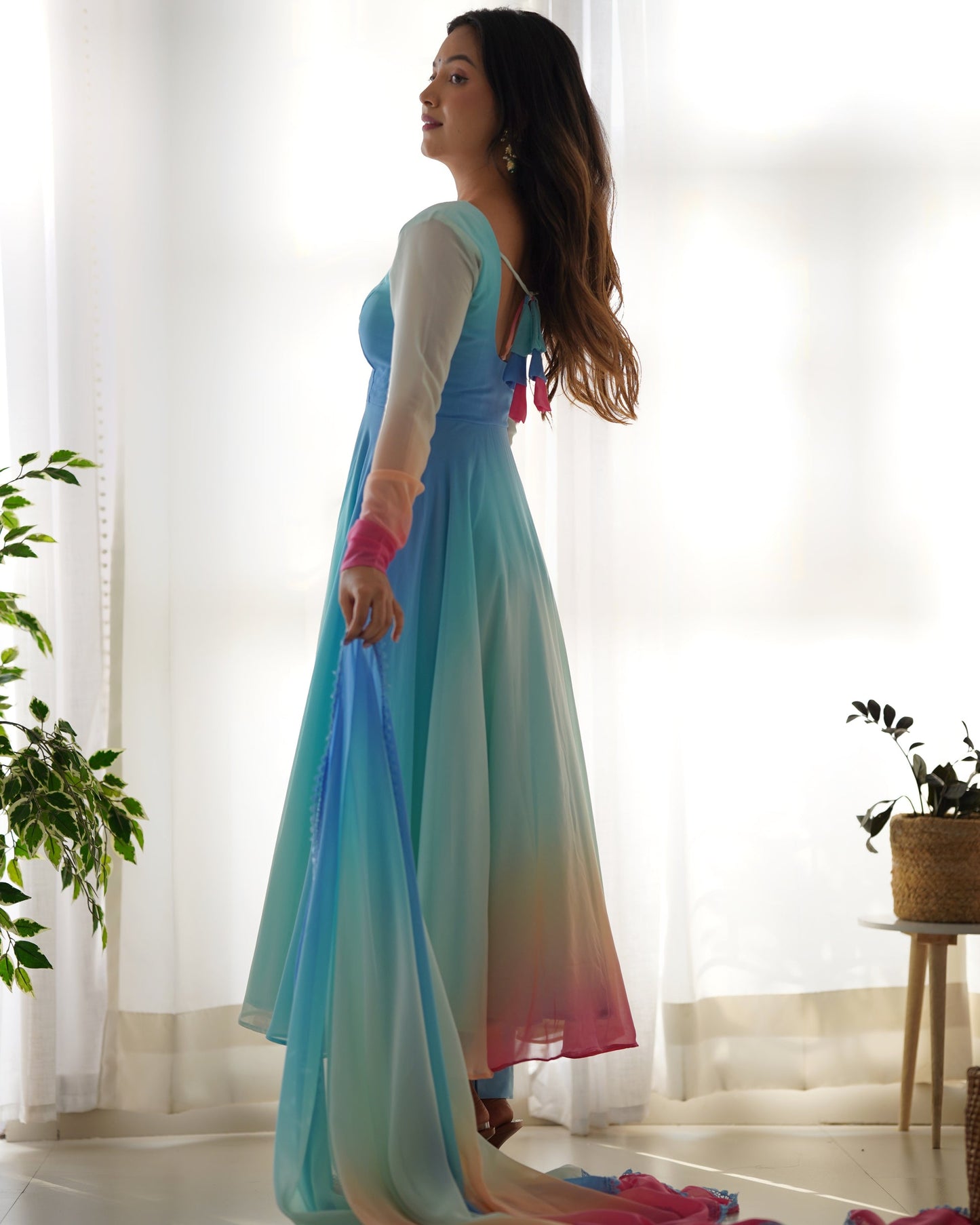 Ocean Breeze Ombré Anarkali Set-serann